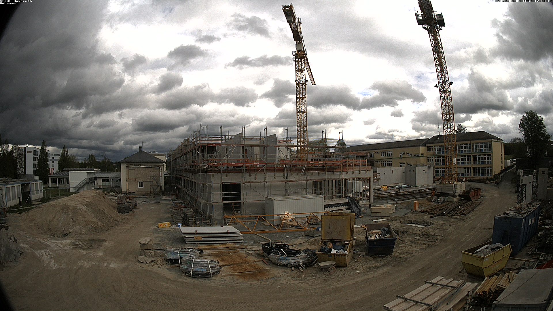 Webcambild der Baustellenkamera für den Neubau der Staatlichen Berufsschule